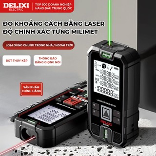  Thước đo khoảng cách laser DELIXI 50m~120m Chính Xác Cao,đo diện tích và thể tích 