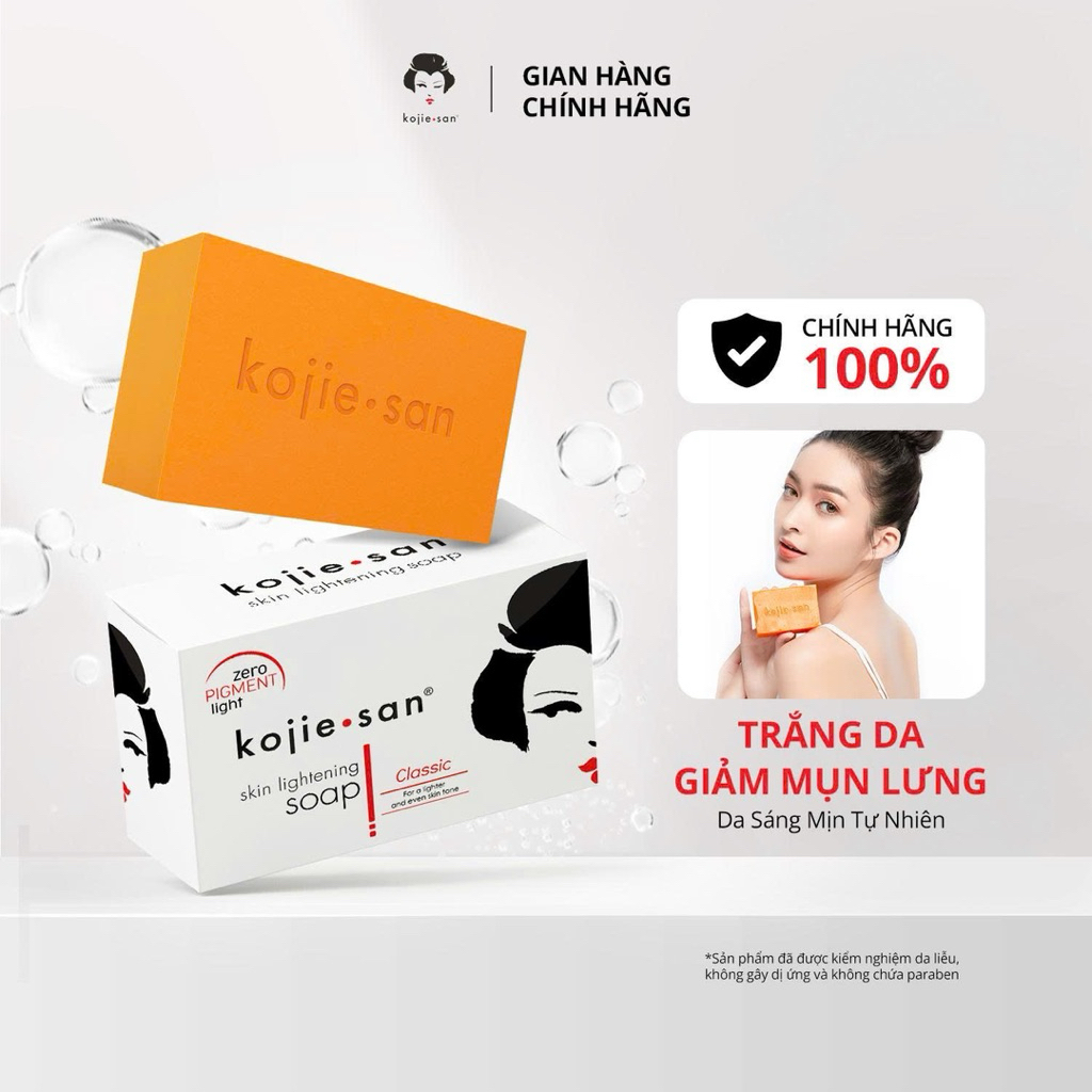 Xà bông trắng da, loại bỏ mụn lưng Kojie.San 135g hàng chính hãng