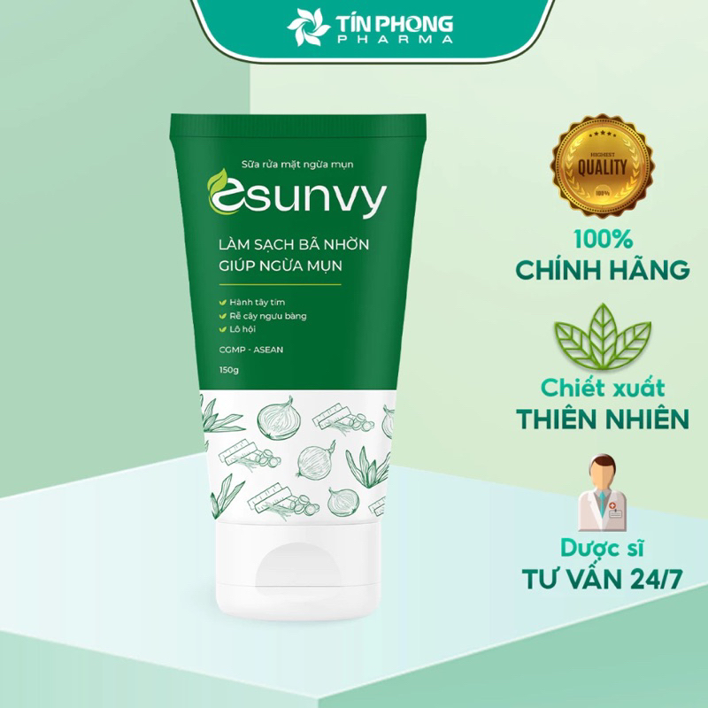 Sữa Rửa Mặt Esunvy Giúp Kiểm Soát Bã Nhờn Sạch Mụn Dùng Cho Mọi Loại Da Tuýp 50g - 150g - NT Hoàng Ngân