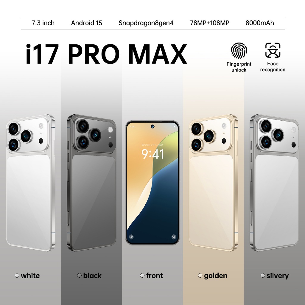 i17 Pro Max điện thoại thông minh 6.9inch HD đt Đài FM 8G/256GB điện thoại rẻ cho học sinh 3G/4G/5G
