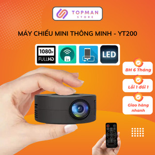 Máy Chiếu Thông Minh YT200 Siêu Nét – Tự Động Lấy Nét, Hỗ Trợ 720P-1080P, Tuổi Thọ 3000 Giờ - TOPMAN