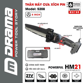  Thân Máy cưa xích pin DRAMA 5208 Động cơ Không Chổi Than Tốc độ cắt 8m s 900w 