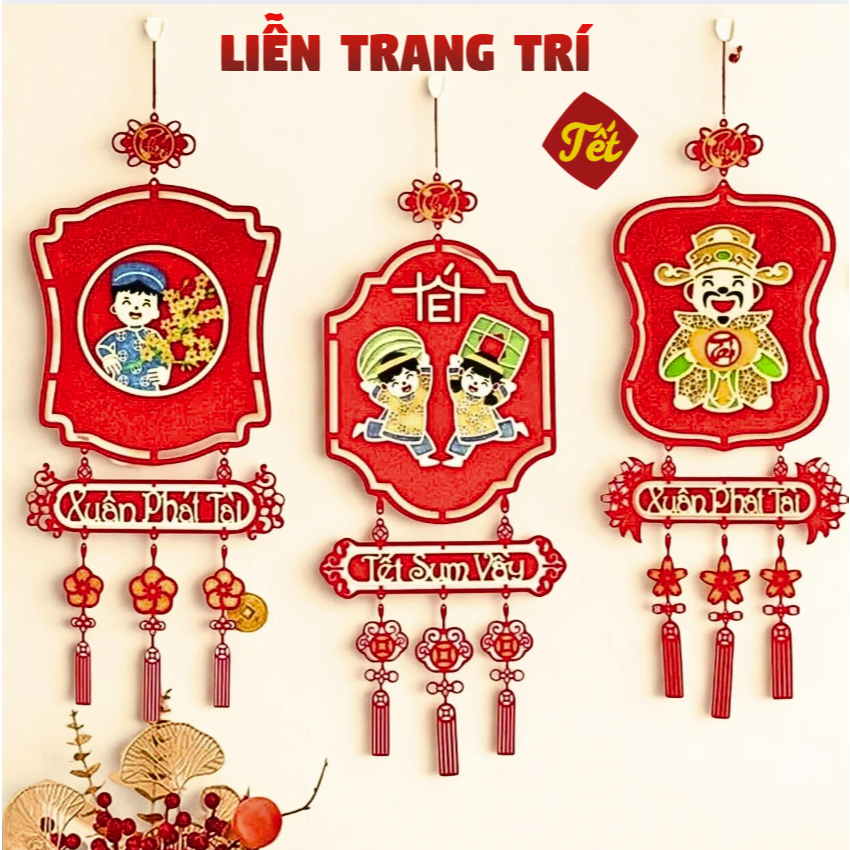 Liễn Nhung Đỏ Xuân An Vui – Trang Trí Tết Nguyên Đán 2026, decor trang trí nhà cửa
