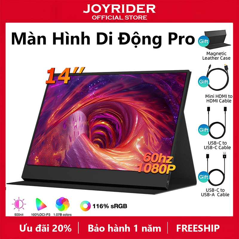 Màn Hình 14.1" Siêu Di Động + Nhẹ | IPS FullHD 60Hz | TYPE-C/HDMI Cắm-Chạy | BigBuy360 - bigbuy360.vn