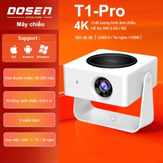 Dosen Pro Máy chiếu T1 Pro mini Android 13 Full HD 1080P 4K WiFi 2,4/5G Bluetooth Kết nối điện thoại laptop ios xem phim