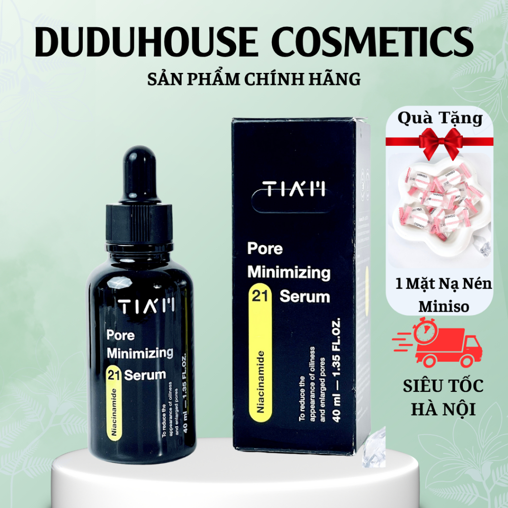 Serum Tiam Pore Minimizing 21 Niacinamide 20% + Zinc 1% Kiểm Soát Dầu Và Ngừa Mụn 40ml Duduhouse