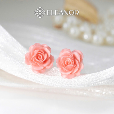 Bông tai nữ chuôi bạc 925 Eleanor Accessories hoa hồng phụ kiện trang sức khuyên tai 10703