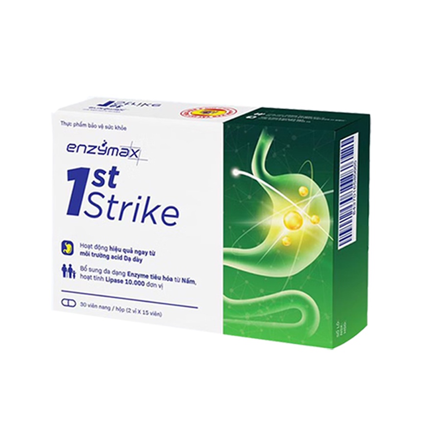 Viên uống Enzymax 1st Strike bổ sung đa dạng men tiêu hóa hỗ trợ giảm đầy bụng khó tiêu (30 viên)