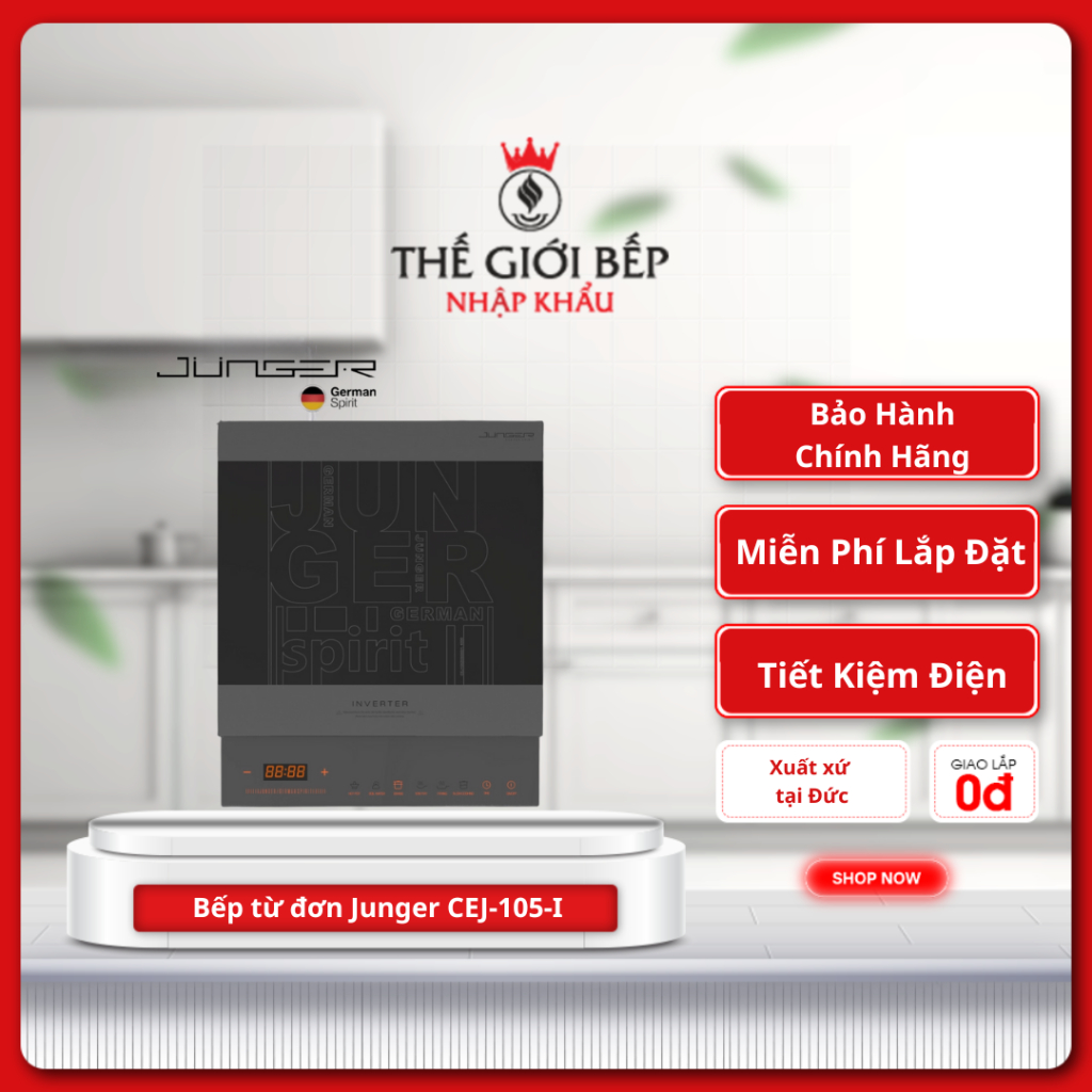 Bếp từ đơn Junger CEJ-105-I - Công Suất Mạnh Mẽ, Tiết Kiệm Điện, An Toàn Khi Sử Dụng
