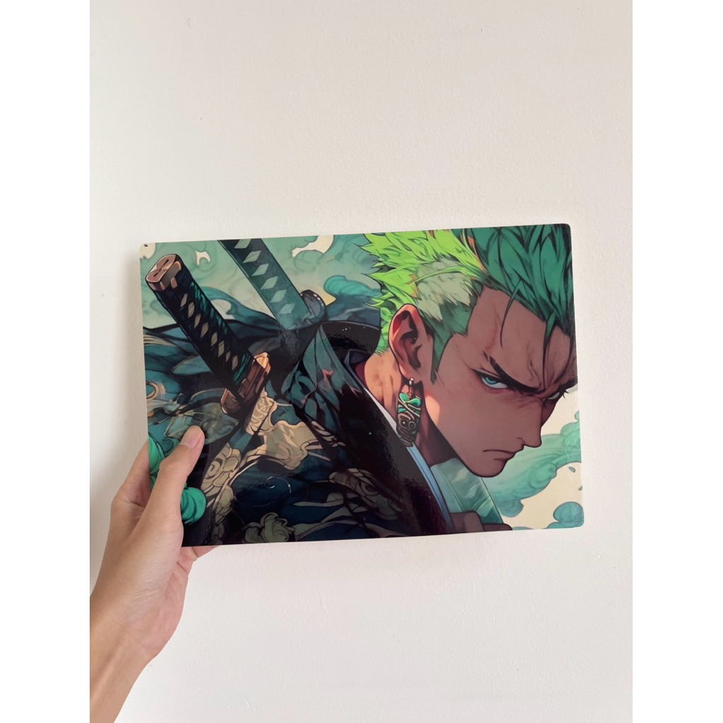 Poster Zoro One Piece - Tranh Ivory cán bóng siêu nét chất lượng cao ( A4)