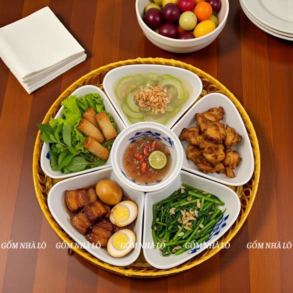 Bộ bát cúng gia tiên CÁNH ĐÀO gốm sứ Bát Tràng, bộ bát đĩa thờ cúng,bộ bát đĩa thắp hương cánh đào