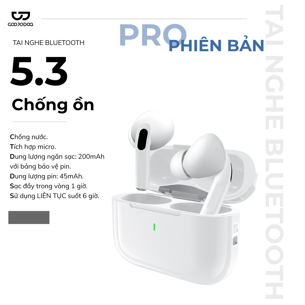 Tai Nghe Goojodoq Bluetooth 5.3 J206 Pro – Khử Tiếng Ồn, Chống Nước, Nghe Liên Tục Suốt 6h J206