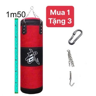 Bao cát đấm bốc 1.5m mua 1 tặng 3 món, bao cát tập võ, bao cát đấm-đá, bao cát đã nhồi loại dây xích siêu bền