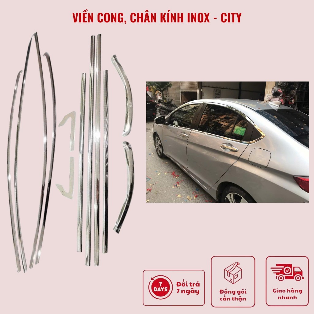 Nẹp viền chân kính, cong kính xe City , CITY RS 2015- 2016 2017 2018 2019 2020 2021 2022 2023 2024 2