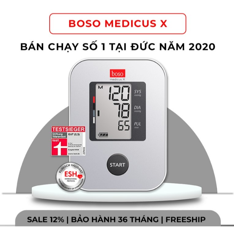 Máy Đo Huyết Áp Điện Tử Bắp Tay Boso Medicus X | Chính Hãng Bảo Hành 3 Năm, Cho Kết Quả Chính Xác