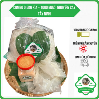 (chay được) Combo 0.5kg rìa phơi sương + 100gr muối nhuyễn cay Tây Ninh