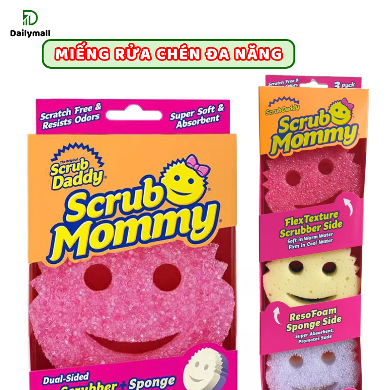 Miếng Rửa Chén 2 Mặt Scrub Mommy – Miếng Rửa Chống Mùi, Không Trầy Xước, Đa Năng