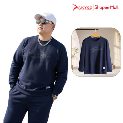 Áo Nỉ Bigsize Nam 80-140KG AKYOO Cao Cấp Không Bai Xù- AN X DEN