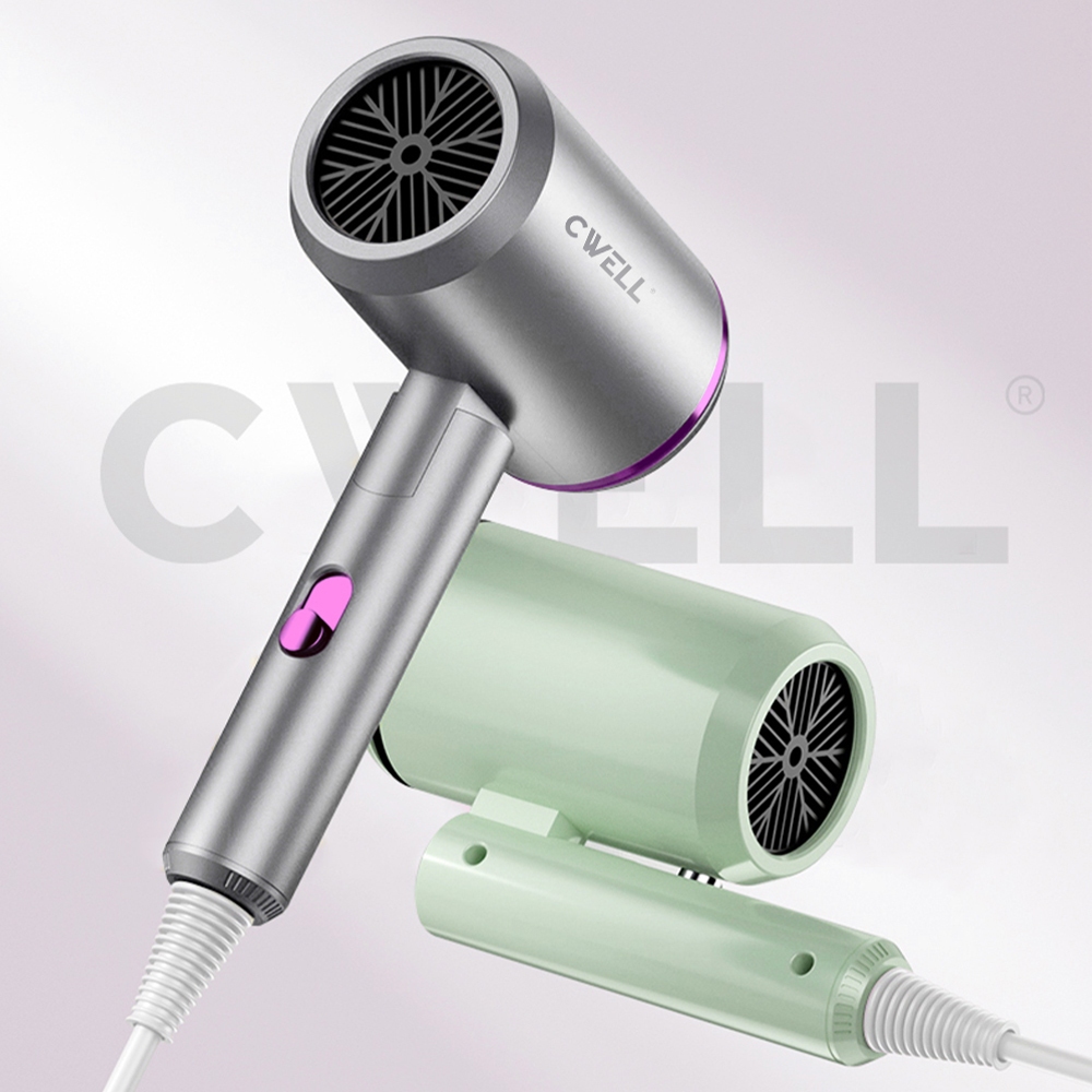 Máy sấy tóc CWell C05HD - 1800W gập gọn 2 chiều nóng lạnh, 3 chế độ nhiệt, ánh sáng xanh