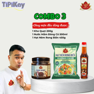  Combo Kho Quẹt 200g + Nước Mắm Đông Cô 500ml + Hạt Nêm Rong Biển 450g - Chay Mặn Đều Dùng Được - TiPiKay Shop 