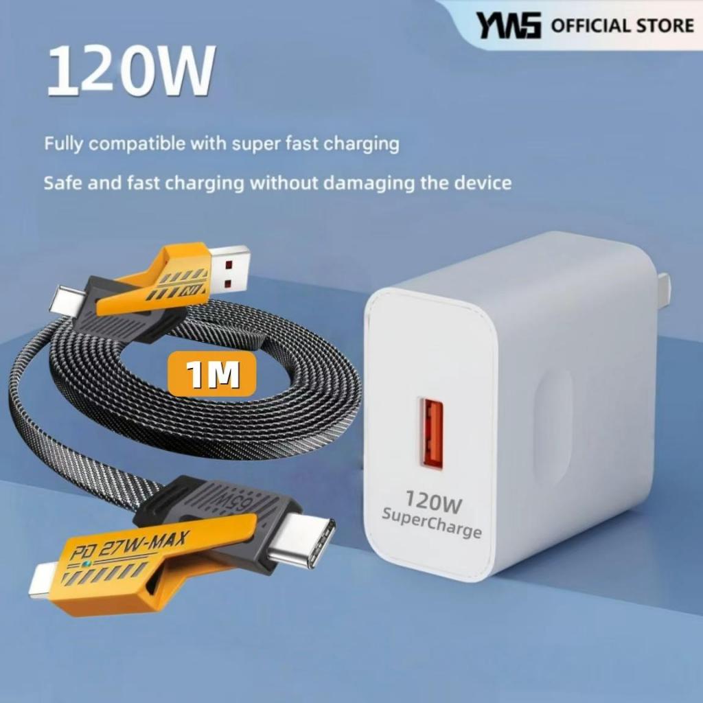 Bộ sạc nhanh PD 120W+cáp đầy đủ chức năng 1m