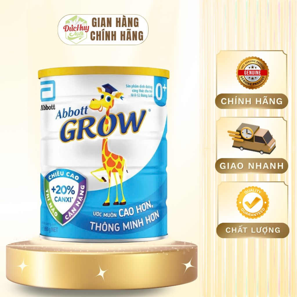 Sữa bột Abbott Grow 0+ hương vani 850g (0-12 tháng)