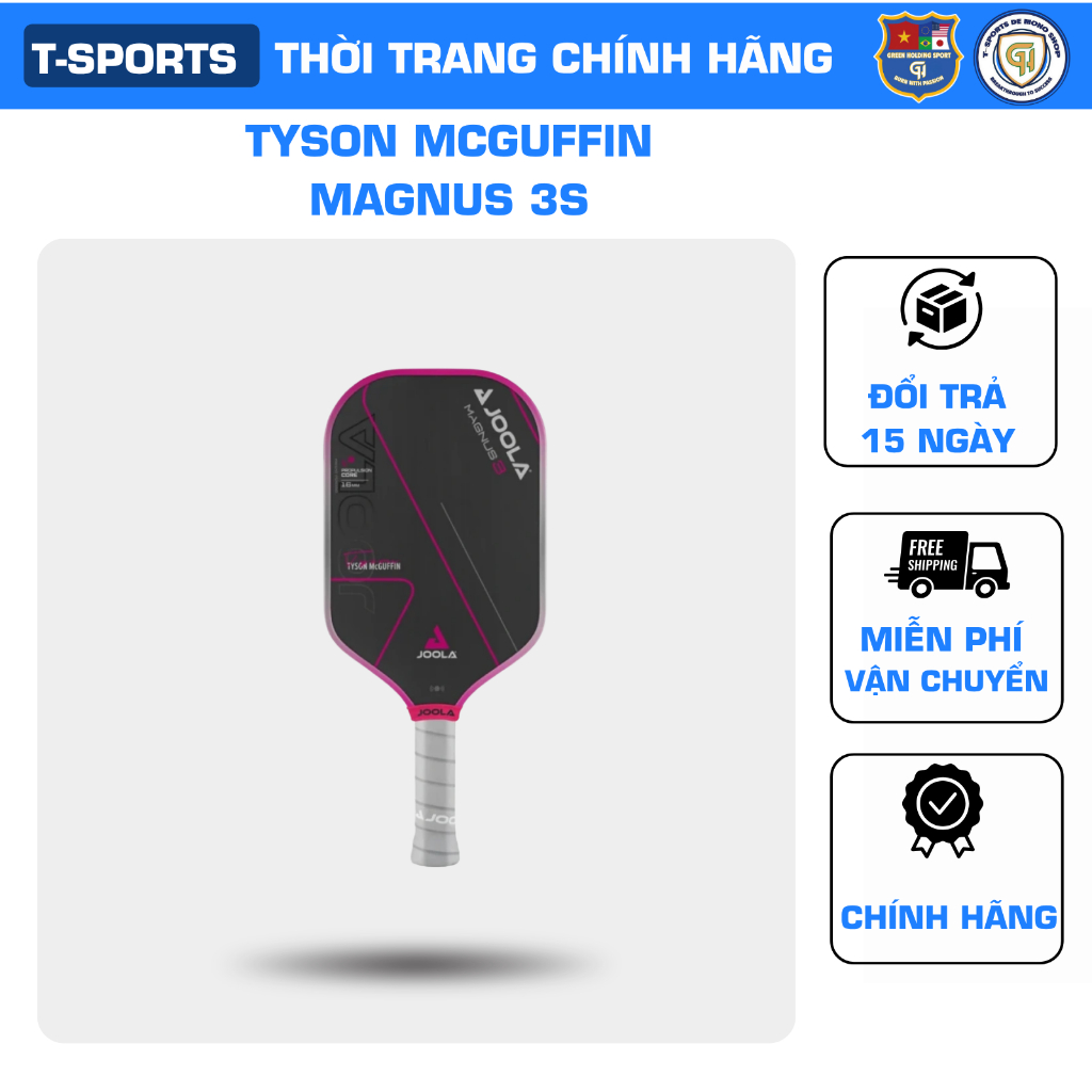 Vợt Pickleball Tyson McGuffin Magnus 3S 14mm và 16mm - Sức Mạnh Độ Xoáy & Kiểm Soát Tối Ưu với CFS &