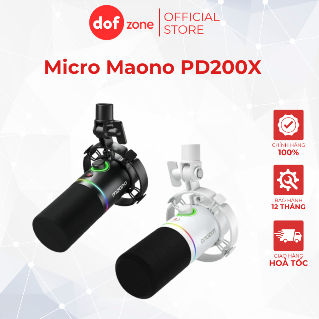 Micro Maono PD200X – USB/XLR RGB Cho Livestream, Podcast, Gaming | Hàng Chính Hãng