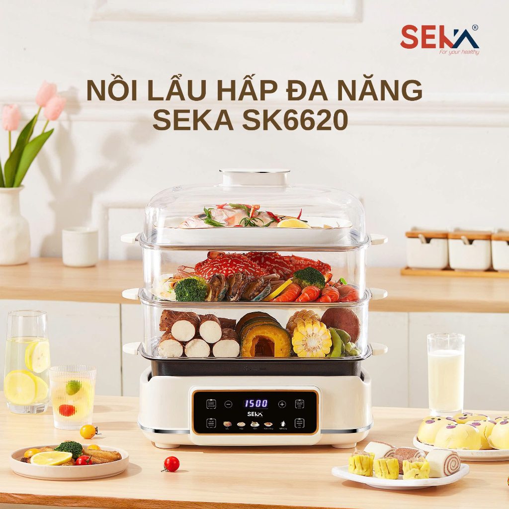Nồi Lẩu Hấp 3 Tầng Seka SK6620