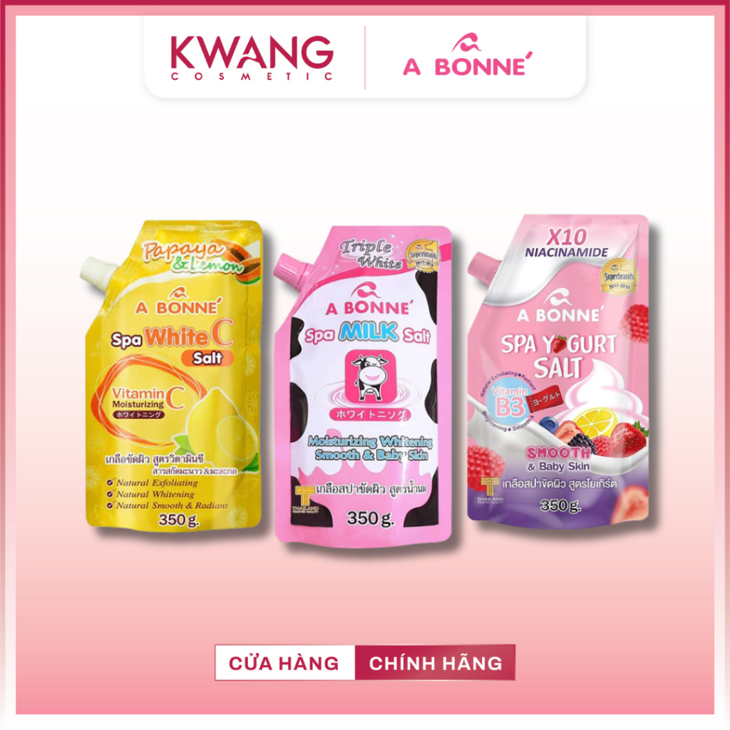 Muối tắm sữa bò tẩy tế bào chết A Bonne Spa Milk Salt Thái Lan 350gr có vòi