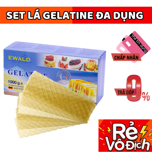 10 Lá Gelatin Ewald nguyên liệu chính làm mousse cake, pannacota, bánh plan, soup,...