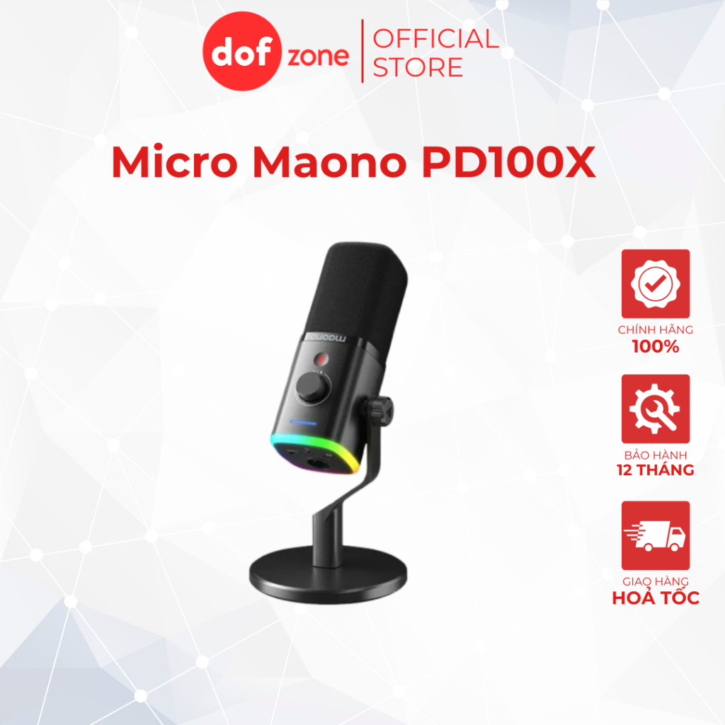 Micro Maono PD100X – USB/XLR, RGB, Livestream & Thu Âm Chuyên Nghiệp | Hàng Chính Hãng
