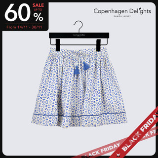Chân váy bé gái Dana Skirt Copenhagen Delights 100% Cotton họa tiết hoa màu xanh