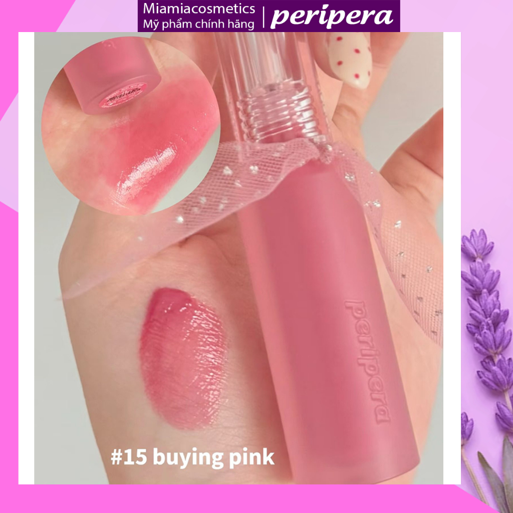 Son Tint Bóng Peripera Water Bare Tint Bám Màu Tốt Màu 15 Buying Pink