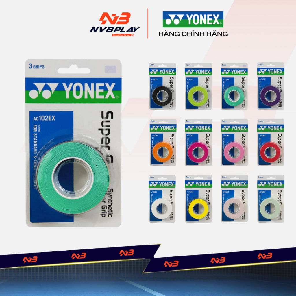 [CHÍNH HÃNG] Quấn Cán Vợt Yonex AC 102EX (3in1) - 1 Cuộn 3 Lần Quấn
