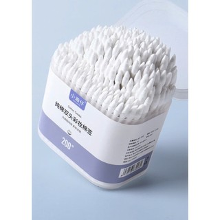 Bông Tăm Bé Sơ Sinh – Hộp 200 Que, Hai Đầu, Dùng 1 Lần, Phù Hợp Mẹ & Bé