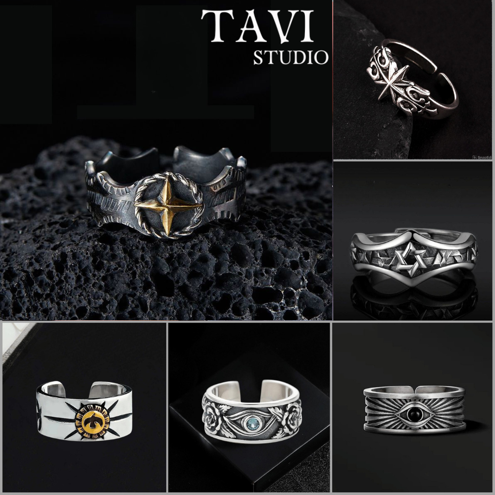 Nhẫn Titan Hở Màu Bạc Unisex – Nhẫn Nam Nữ Tối Giản Sang Trọng, Cá Tính Hợp Thời Trang Hiphop Tavi Studio