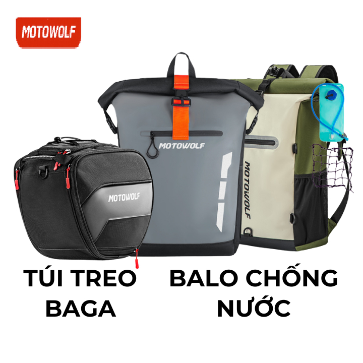 Balo Chống Nước Motowolf MDL0716 - Balo phượt Motowolf MB3 -Túi Baga Giữa Gắn Xe Máy Motowolf MB5