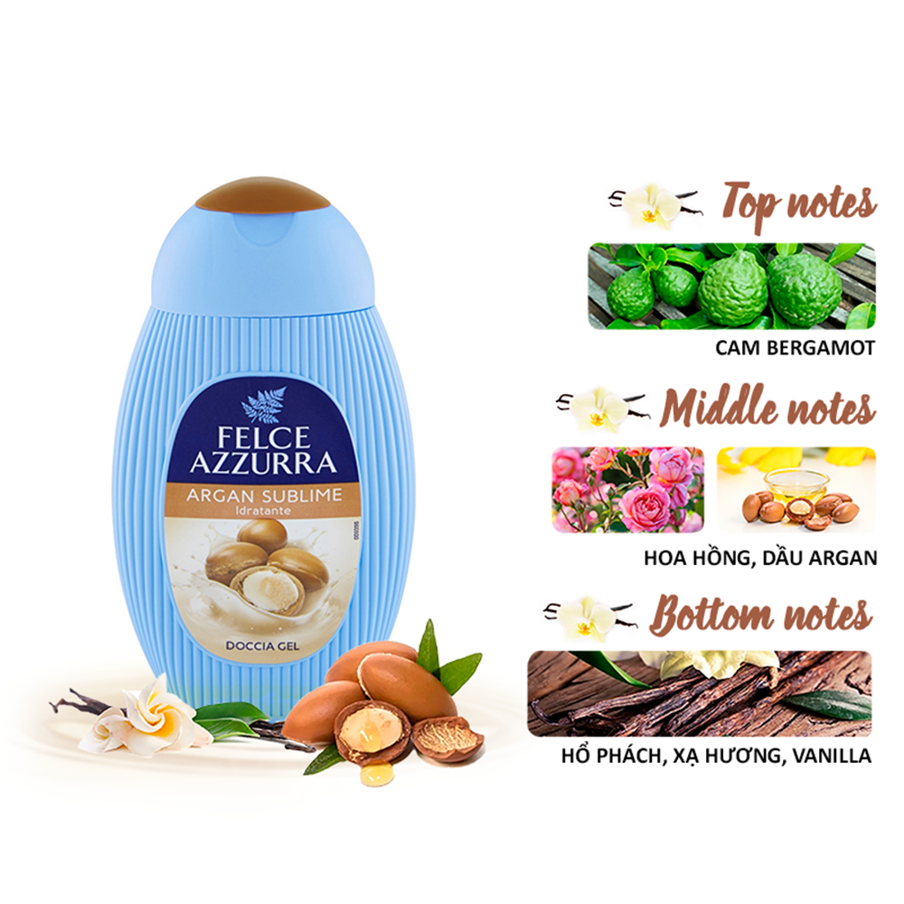 Sữa Tắm nữ FELCE AZZURRA Hương Nước Hoa Paglieri 250ML - NK Ý
