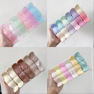 Set 12 Kẹp Tóc Càng Cua Lio 3 Răng 5 Răng Nhựa Dẻo Nhiều Màu Dễ Thương 