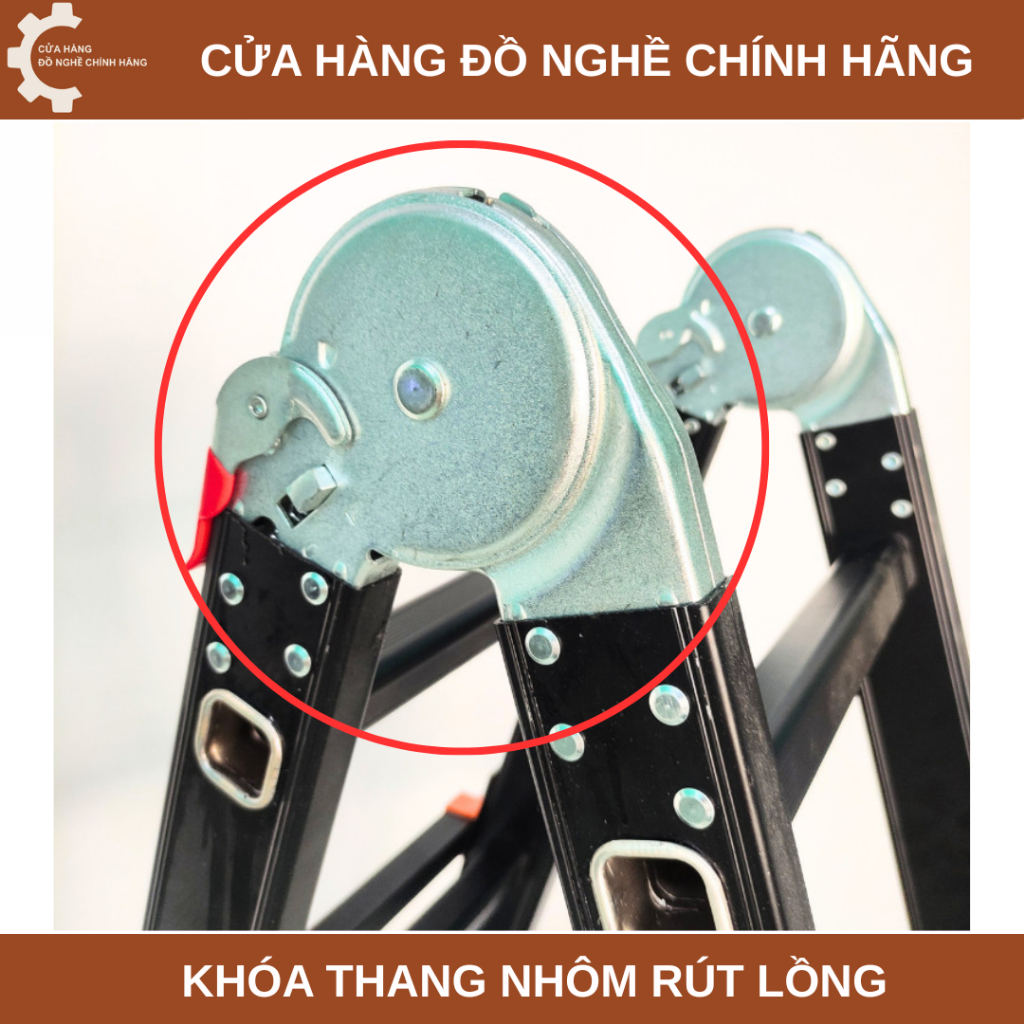 Khóa Thang Nhôm Rút lồng Chữ A Nakata Hệ nhôm 60x23mm | Phụ kiện thang nhôm zin từ nhà máy