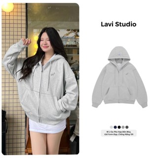  Áo Hoodie Zip Lavi Studio Vải 2 Da Không Xù Chống Nắng Tốt  Metal Logo 