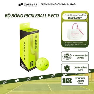  Bộ bóng pickleball Facolos F-Eco đạt chuẩn thi đấu và được đúc nguyên khối chống va đập và nứt vỡ 