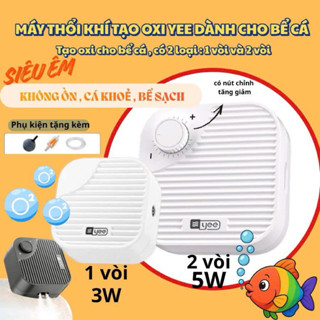 Máy Sủi Oxy YEE THẾ HỆ 5 Cao Cấp 5w |8w ,2 Màu TRẮNG | ĐEN  - Siêu êm, Siêu Bền, Siêu Khỏe Dành Cho Cá DREAMER GUPPY..