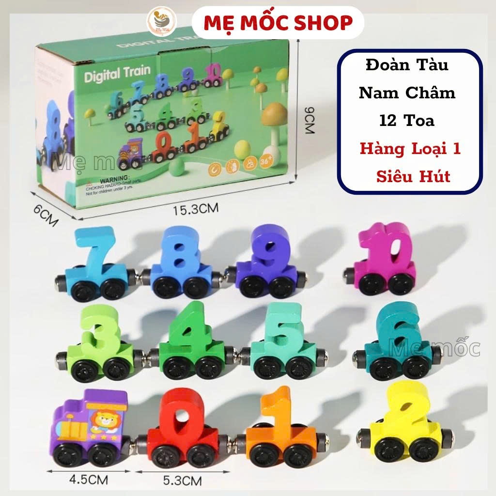 Đồ Chơi Đoàn Tàu Nam Châm 12 Toa Số Memocshop, Đồ Chơi Thông Minh Giáo Dục Sớm Cho Bé Phát Triển Tư Duy Trí Tuệ