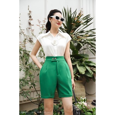 Quần Short Nữ MY WAY Phối Hai Cúc Cao Cấp 1MS01159w