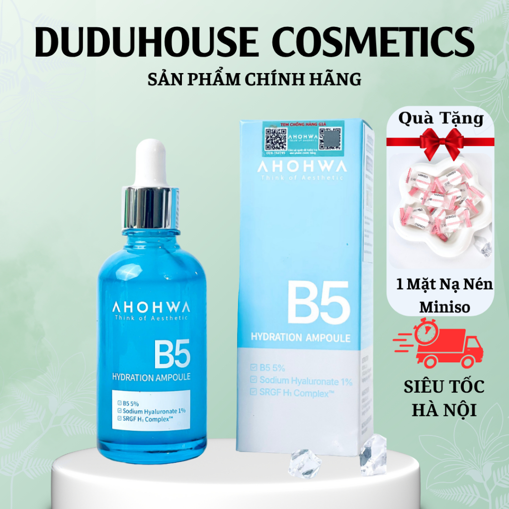 Tinh Chất AHOHWA B5 Hydration Ampoule Serum Phục Hồi, Dưỡng Ẩm, Làm Dịu 50ml Duduhouse