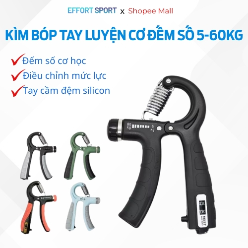 Kìm Bóp Tay, Tập Cơ, Gym Tại Nhà Điều Chỉnh Lực Có Đếm 6-50kg Topbody Effort- KIMCA03