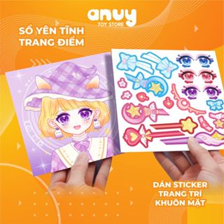 Sổ yên tĩnh trang điểm khuôn mặt dán sticker trang trí mắt và phụ kiện đồ chơi DIY