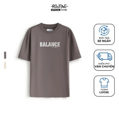 Áo Thun Tay Ngắn Nam In Ngực Form Loose - Routine 10F25TSS035